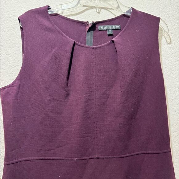LAFAYETTE 148 Burgundy Wool Dress Size 14 - Picture 2 of 9